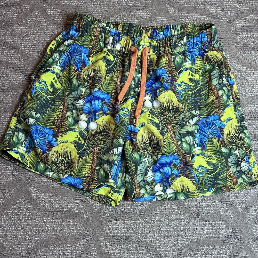 Jurassic World Men's Swim Trunks Universal Official UV50 Size M Dinosaur Pockets